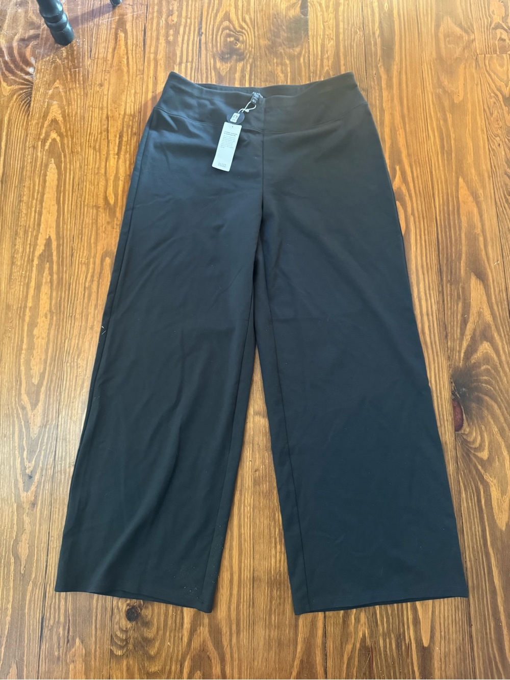 Eileen Fisher Black Wide-Leg Pull-On Pants